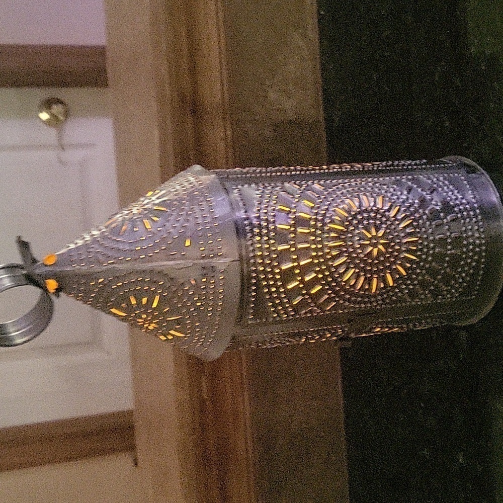 PUNCHED Tin Lantern Sunburst Design - Picture 3 of 13
